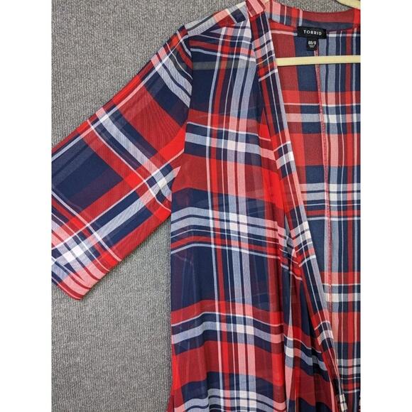 Torrid 0 Chiffon Maxi High Low Kimono Womens Large Sheer Lightweight Open Front - Picture 4 of 15